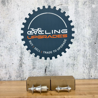 Light Use! Chris King R45 32 Hole Silver Quick Release Rim Brake Hubset 326g