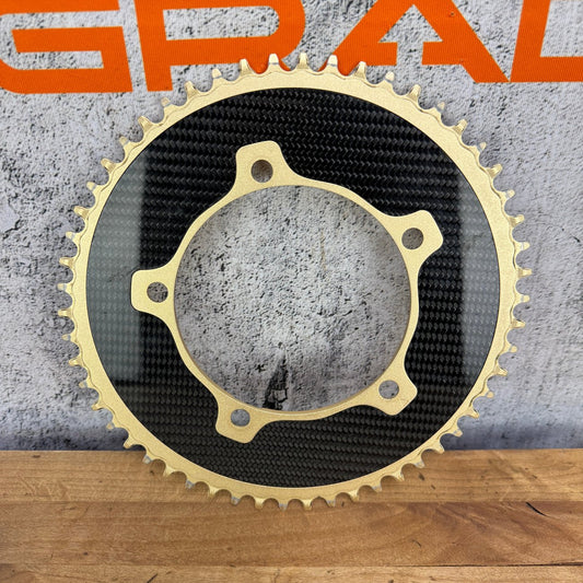 Aerocoach Aten Aluminum Carbon 5-Bolt 130BCD 54t Oval 1x Bike Chainring 188g