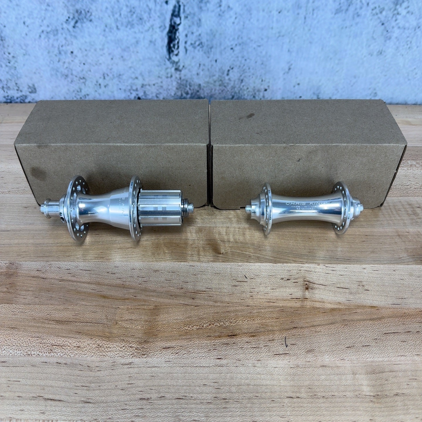 Light Use! Chris King R45 32 Hole Silver Quick Release Rim Brake Hubset 326g