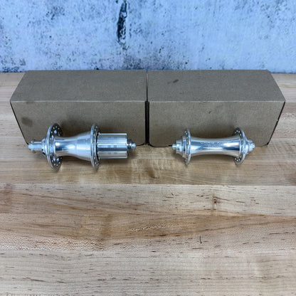 Light Use! Chris King R45 32 Hole Silver Quick Release Rim Brake Hubset 326g