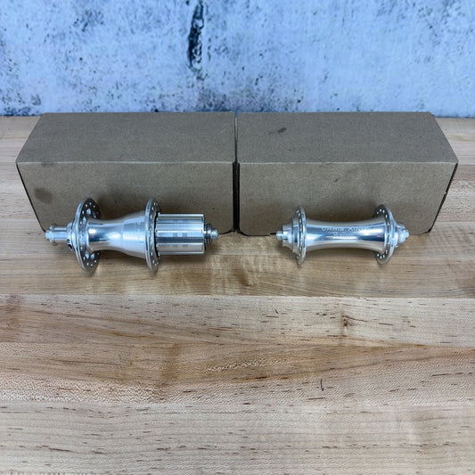 Light Use! Chris King R45 32 Hole Silver Quick Release Rim Brake Hubset 326g