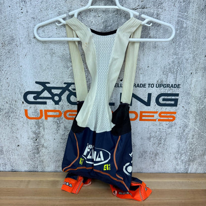 Ale Vini Fantini Custom Small Blue/Orange Padded Cycling Bib Shorts