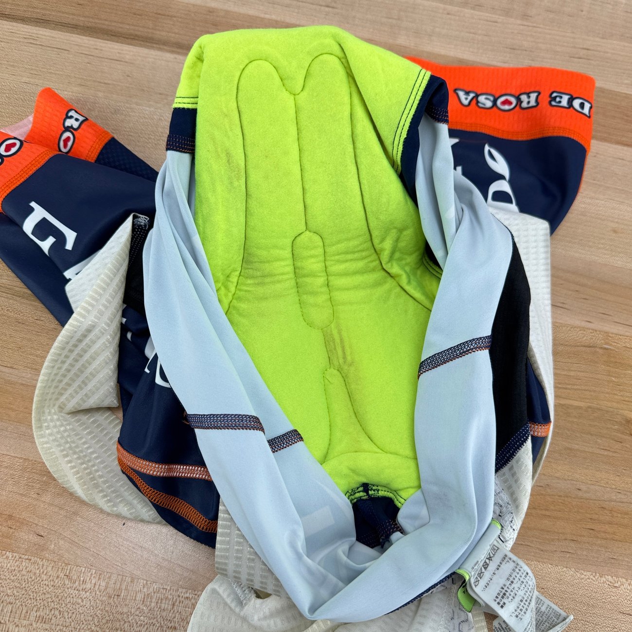 Ale Vini Fantini Custom Small Blue/Orange Padded Cycling Bib Shorts
