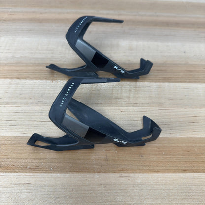 Elite Vico Carbon Black/Grey Pair Bike Water Bottle Cages 47g