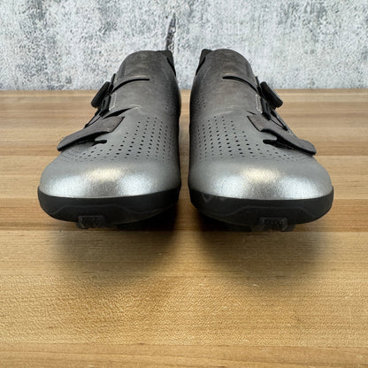 New! Shimano SH-RX801 Silver EU 45.5 2-Bolt Boa Carbon Cycling Shoes MSRP $300