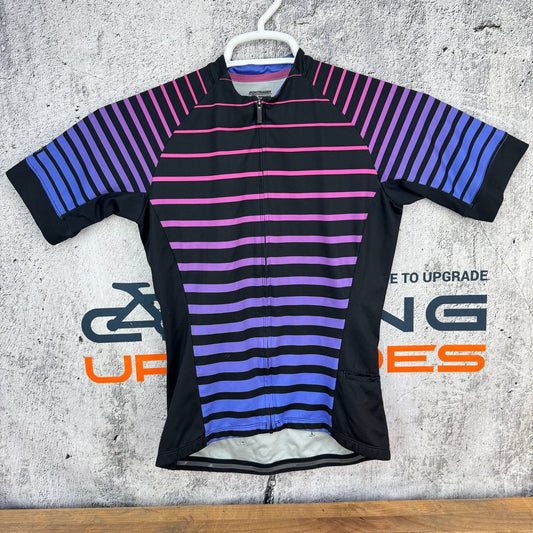 Bontrager Trek Black/Purple Stripped Women's Small Cycling Jersey w/ Pockets