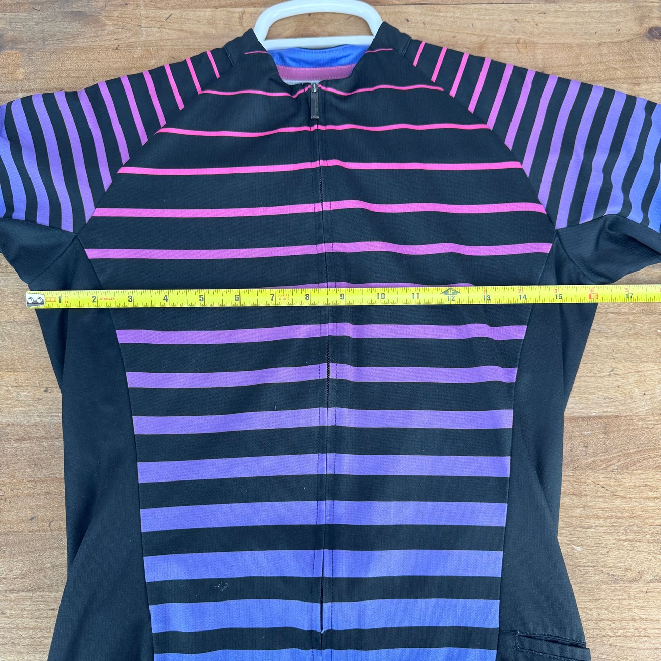 Bontrager Trek Black/Purple Stripped Women's Small Cycling Jersey w/ Pockets