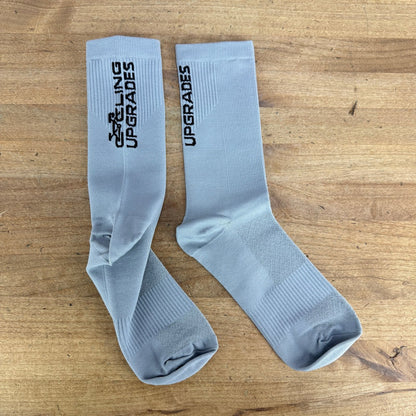 CyclingUpgrades Cycling Crew Length Socks White/Black/Gray Unisex Adult