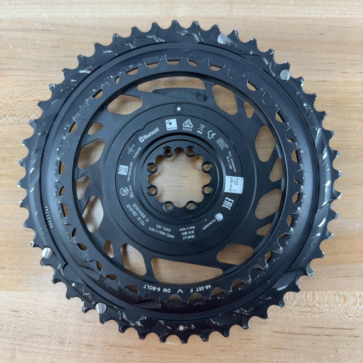 Light Use! SRAM Red AXS E1 Quarq Power Meter 48/35t 12-Speed Chainring Set 265g