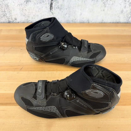 Sidi Zero Gore 2 46 EU 3-Bolt Cold Weather Winter Road Cycling Shoes Black