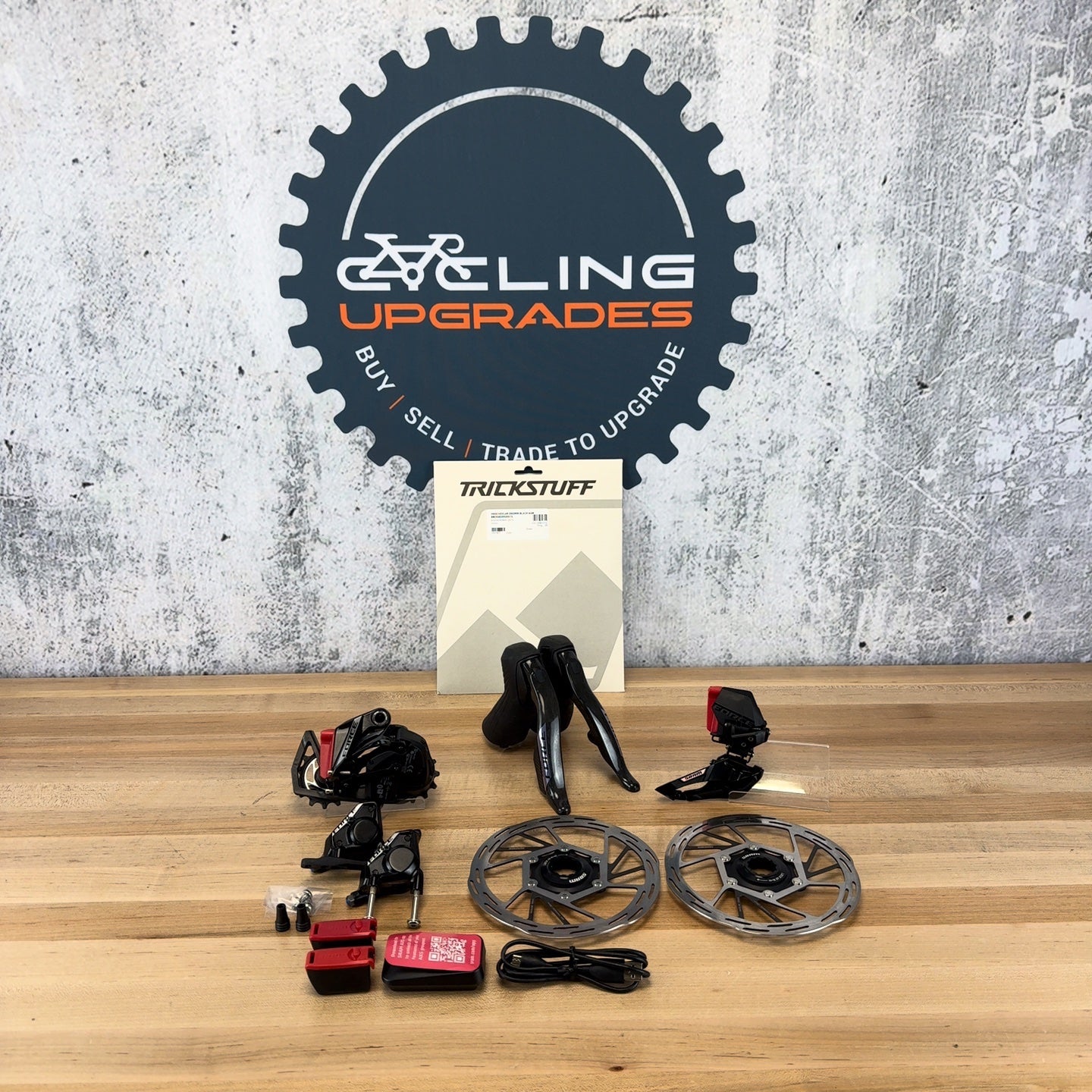 Ridden Once! SRAM Force AXS E1 12-Speed Flat Mount Hydraulic Disc Brake Groupset
