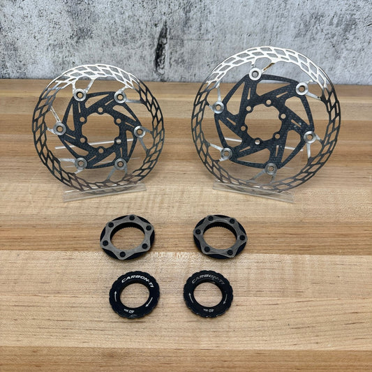 Carbon-Ti X Carbon 6-Bolt 160/140mm Disc Brake Rotors + Center Lock Adapters