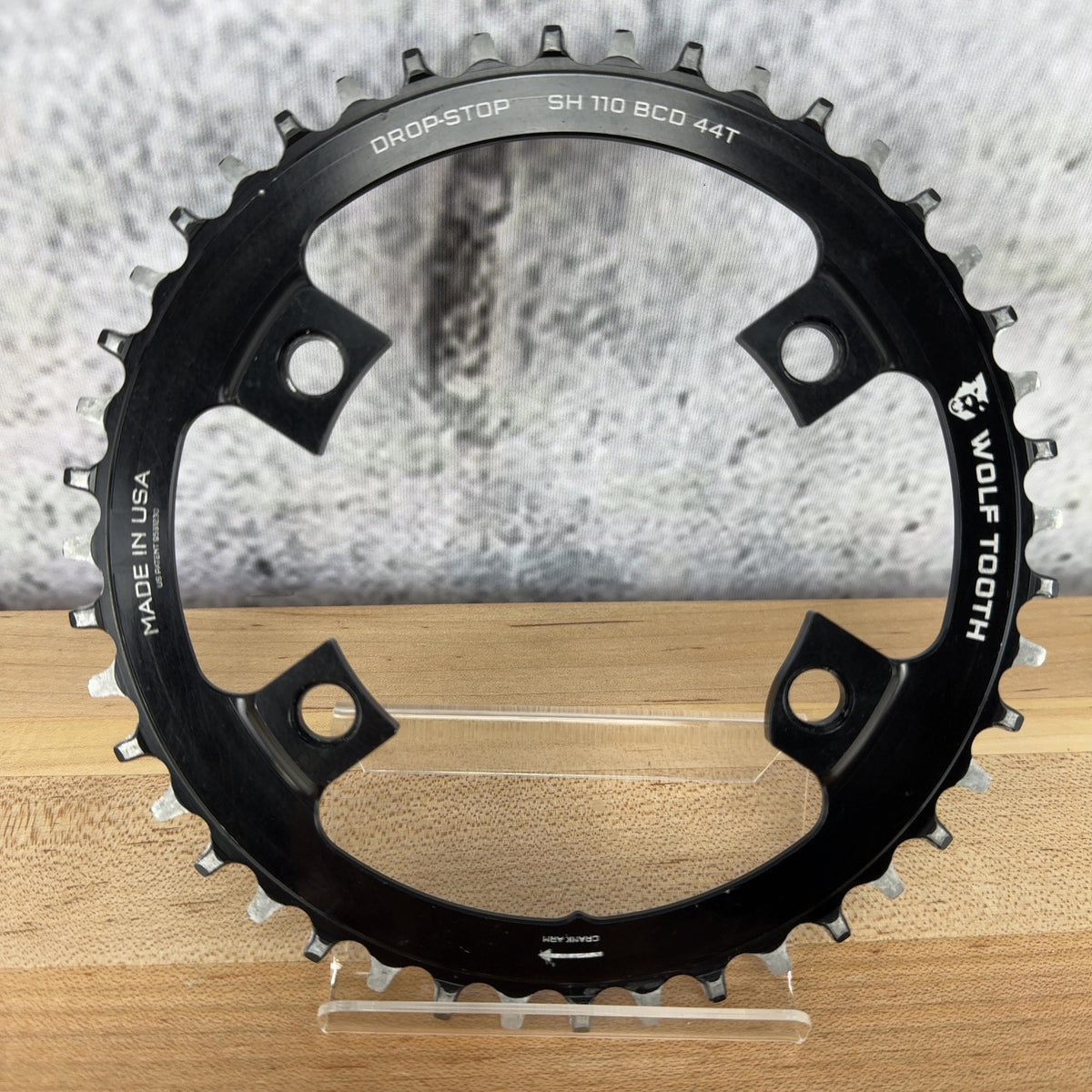 Wolf Tooth 110 BCD Asymmetric 4-Bolt for Shimano Cranks 44t Gravel 1x Chainring — photo 1 of 4