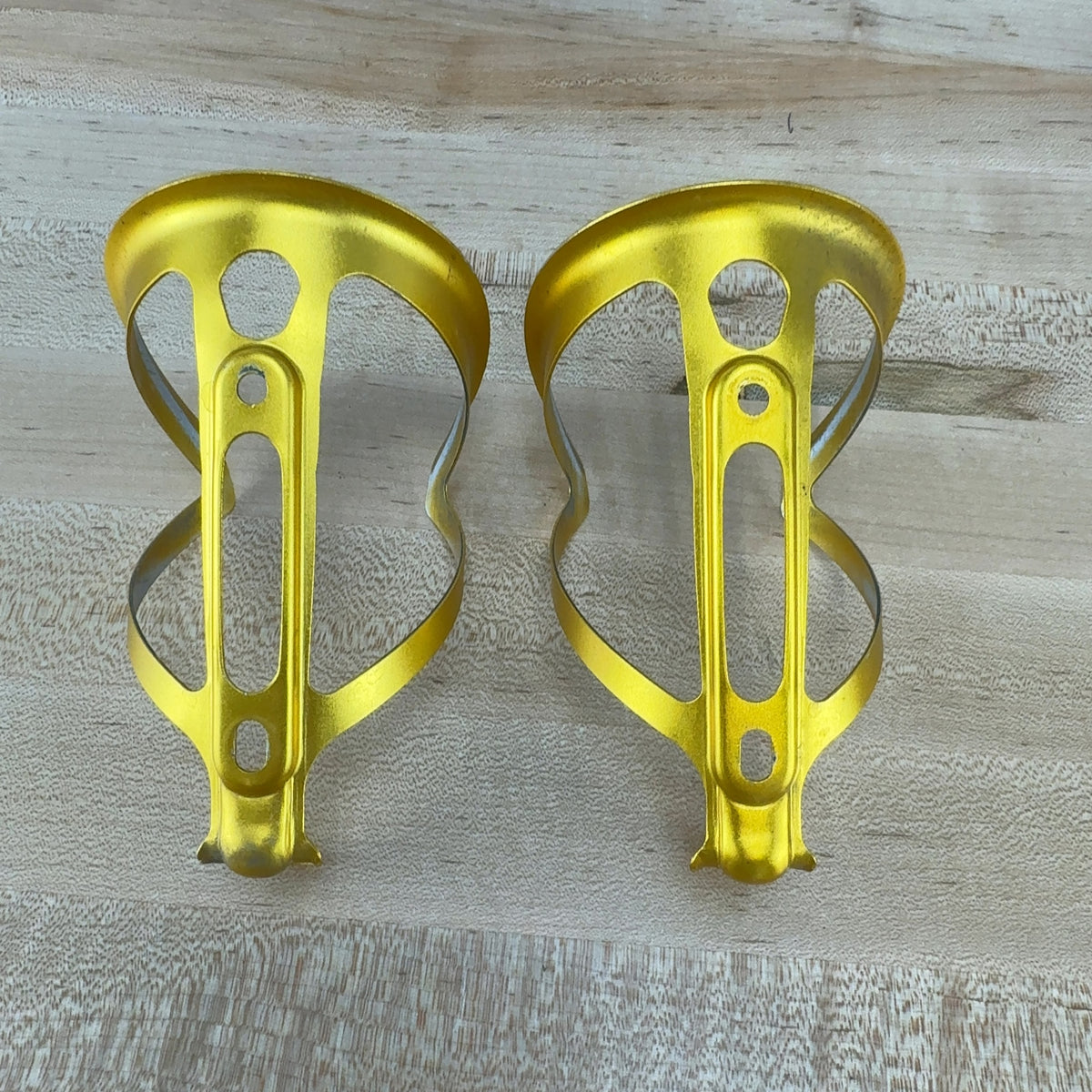 Light Use! Supacaz Fly Ano Limited Edition Gold Pair Alloy Bike Bottle Cages 36g