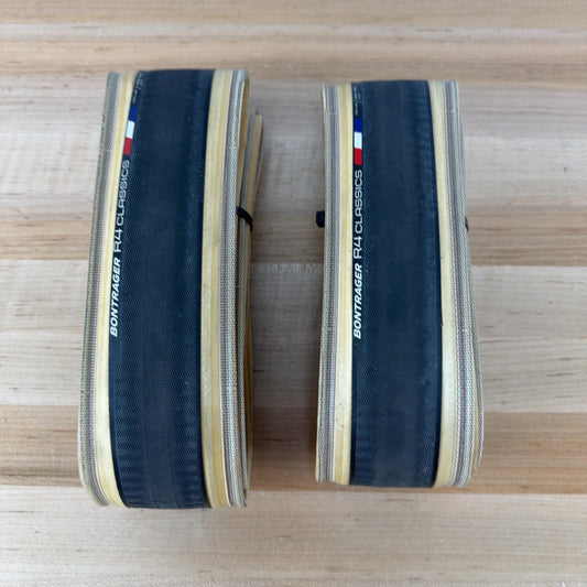 Light Use! Pair Bontrager R4 Classics Hard-Case Lite Tan 700c x 28mm Road Tires