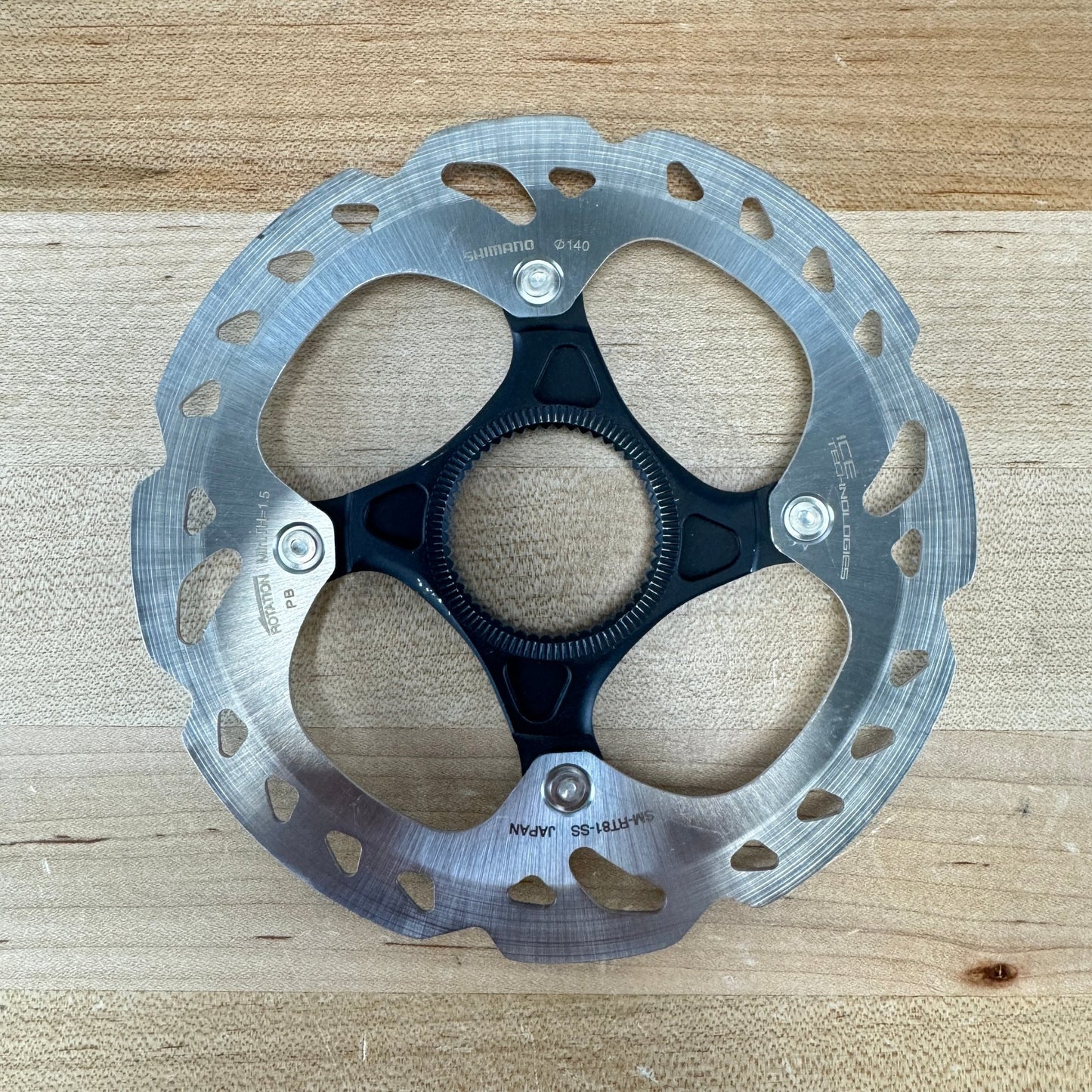 Low Mile! Shimano SM-RT81-SS 140mm Center-Lock Bike Disc Brake Rotor 101g