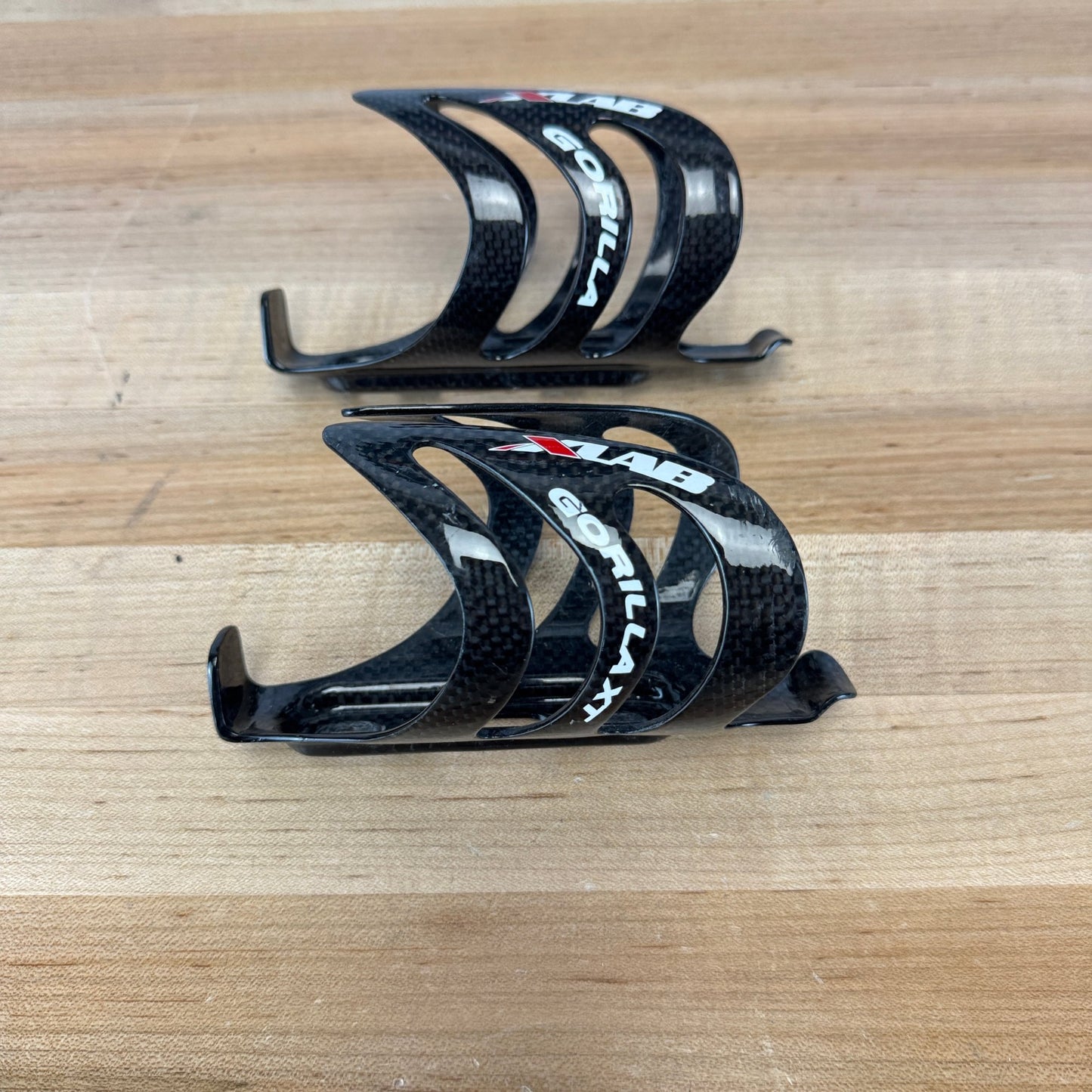 Xlab Gorilla Cage Black Pair Carbon Bike Water Bottle Cages 90g