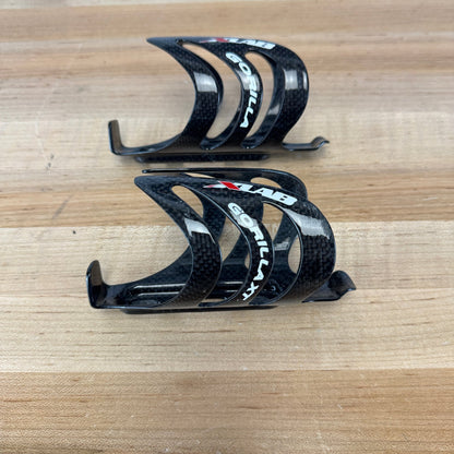 Xlab Gorilla Cage Black Pair Carbon Bike Water Bottle Cages 90g