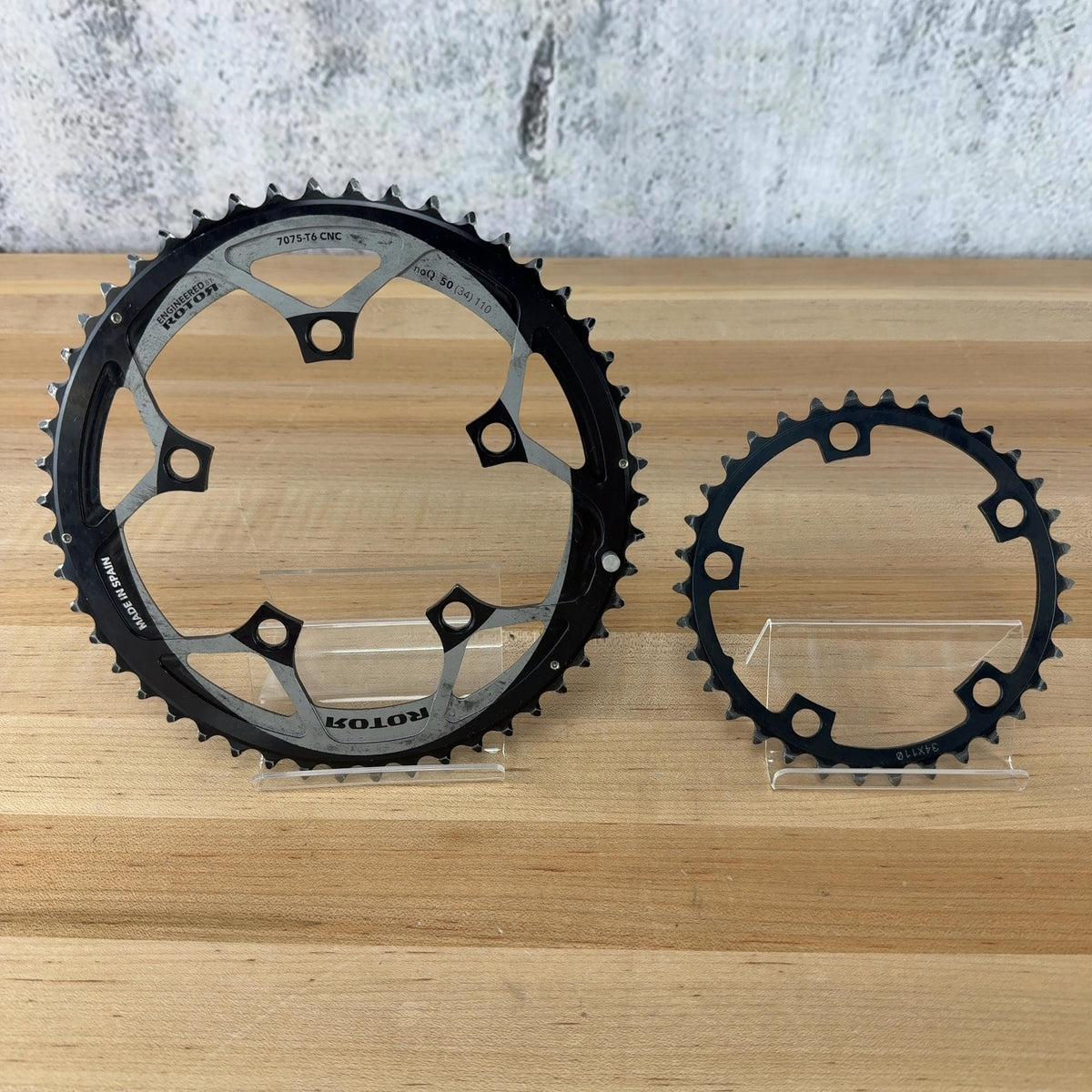 Rotor NoQ 50/34t 5-Bolt 110BCD 11-Speed Bike Chainring Set 138g — photo 1 of 6