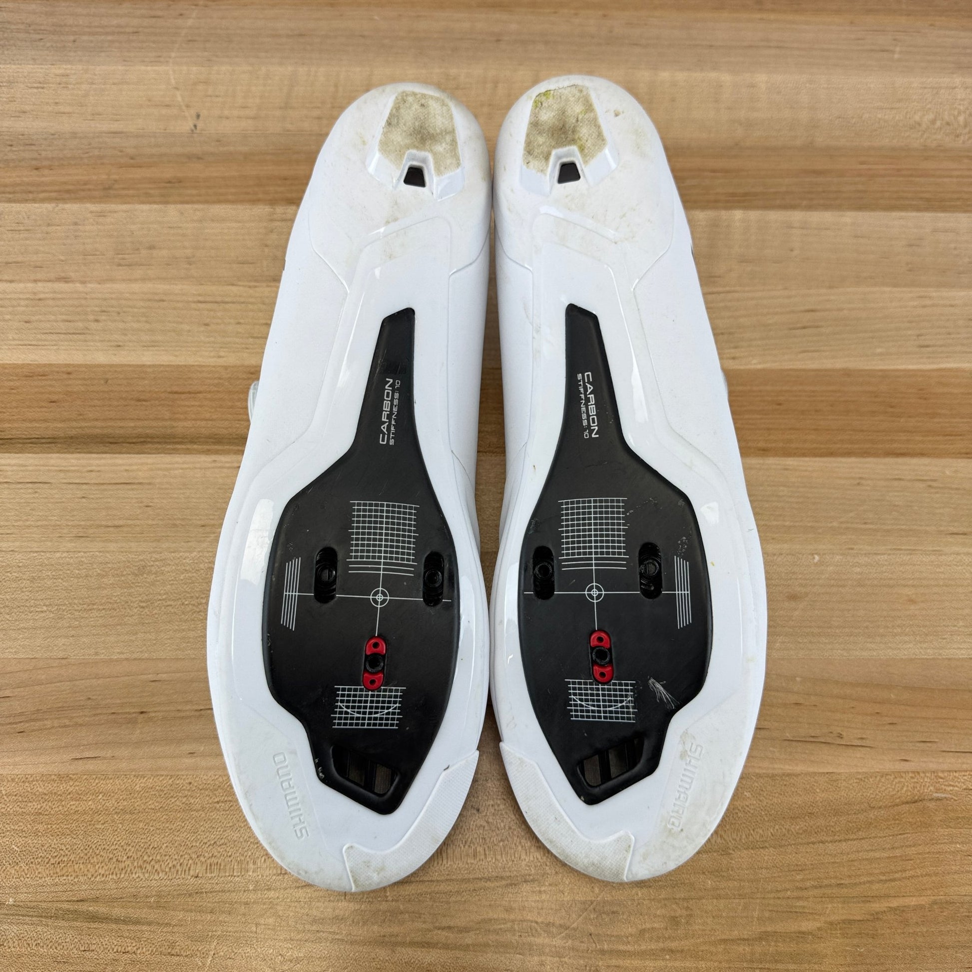 Low Mile! Shimano SH-RC703 White EU 45.5 Road 3-Bolt Boa White Cycling Shoes