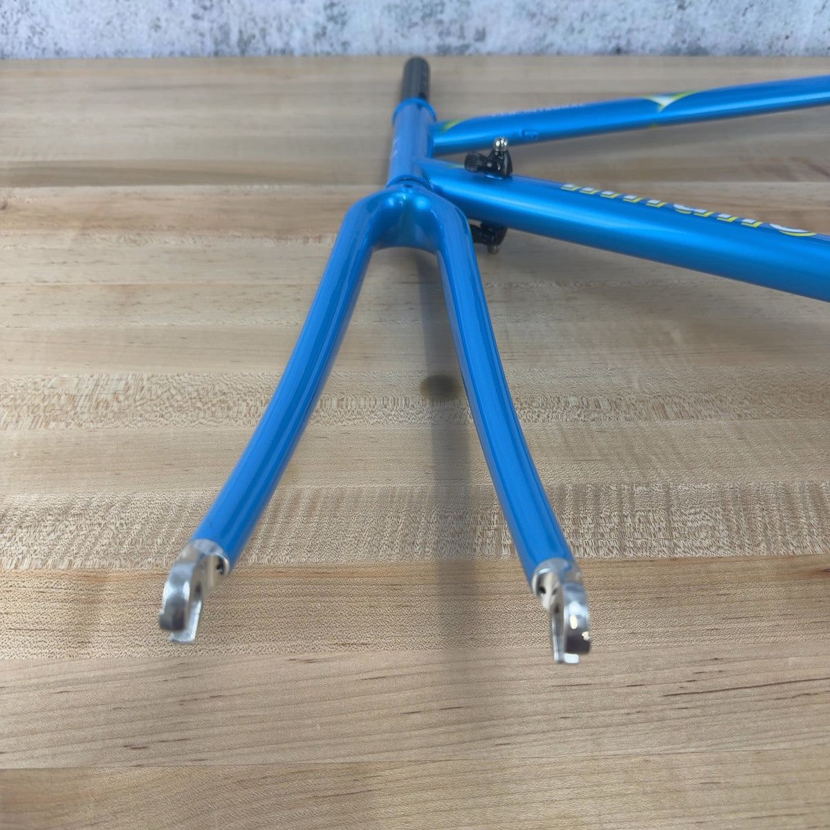 New 1990 Alberto Masi Milano 3V T.I.G. Integral 56cm Vintage Blue Alloy Frameset