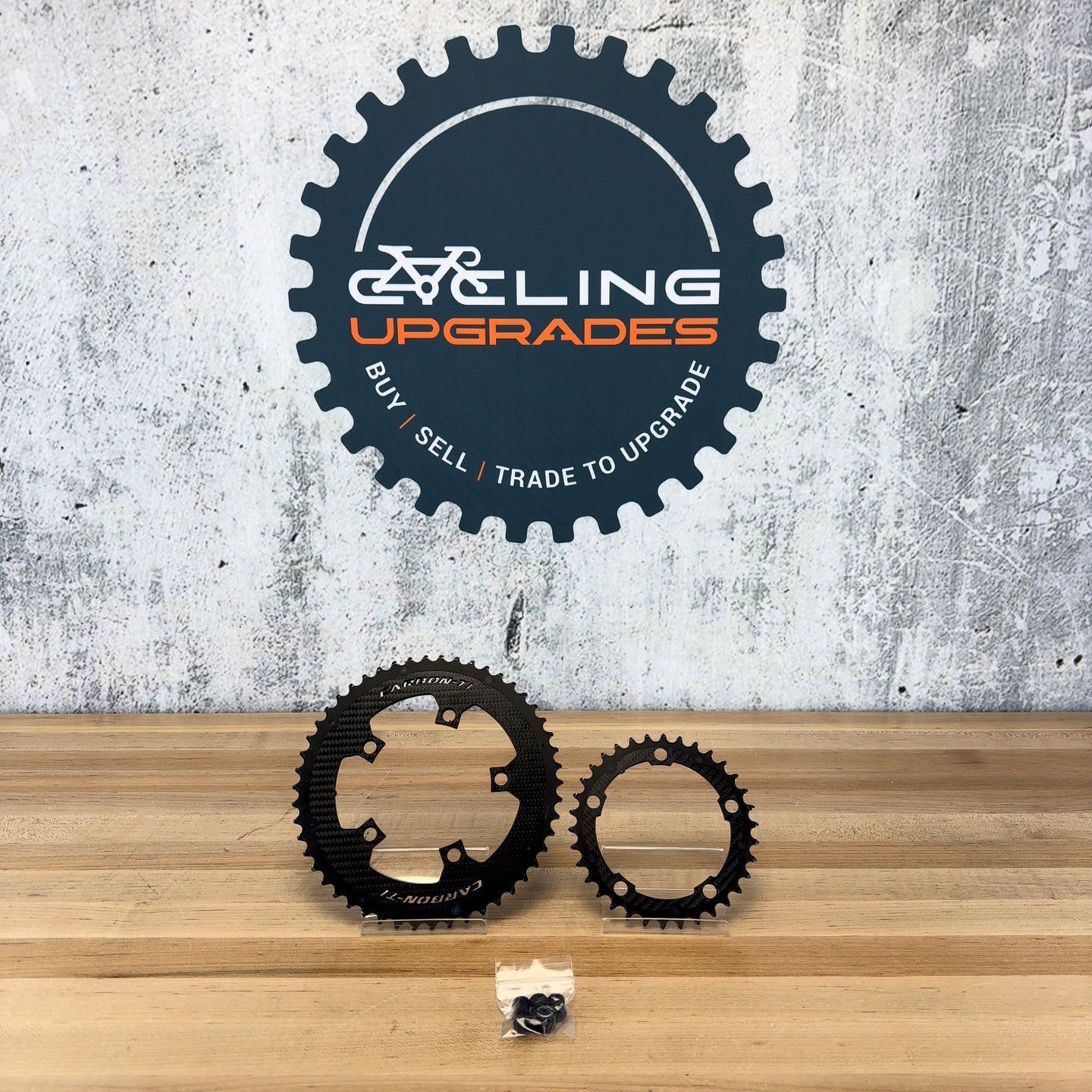 Low Mile! Carbon-Ti X-CarboRing Evo 50/34t 5-Bolt 11/12-Speed Chainring Set