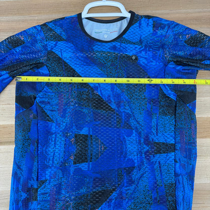 New! Pissei Vortice Men's Medium Azzuro Blue Zipperless Cycling Jersey