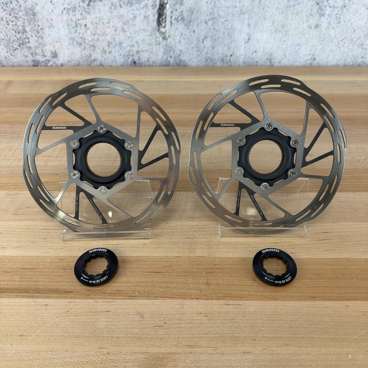 Low Mile! SRAM Paceline 160/160mm Center-Lock Disc Brake Rotors 276g w/ Lockring — photo 1 of 7