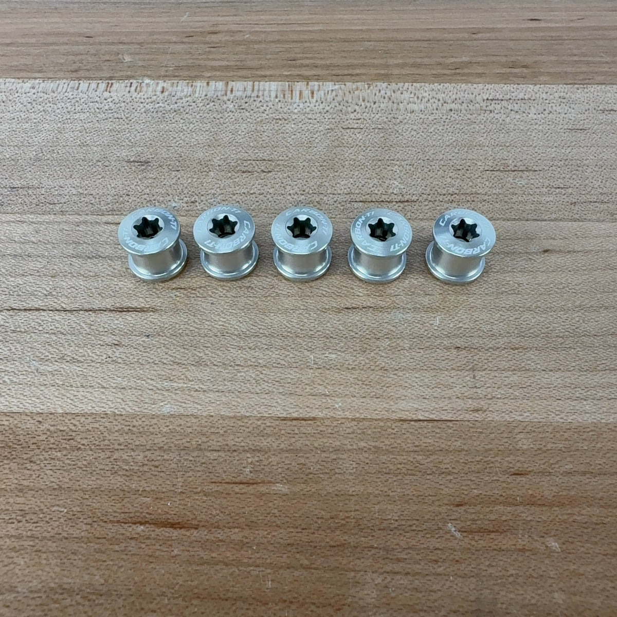 New! Carbon-Ti X-Fix Road Five Silver Anodised Bike Chainring Bolts MSRP $30