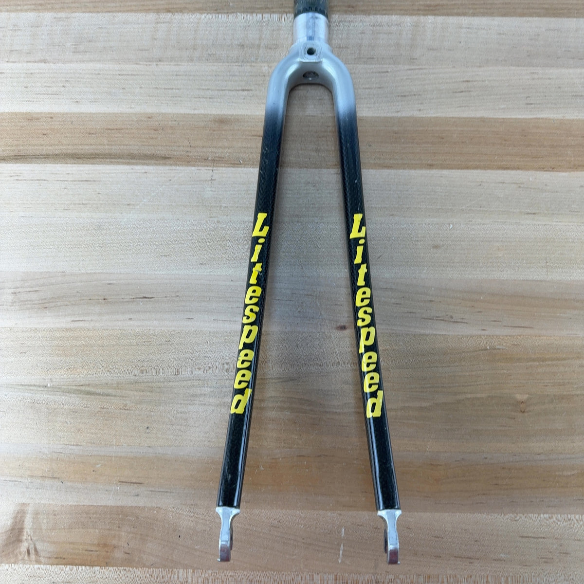 Litespeed Carbon Rim Brake Black/Silver 1 1/8" Vintage Bike Fork 526g