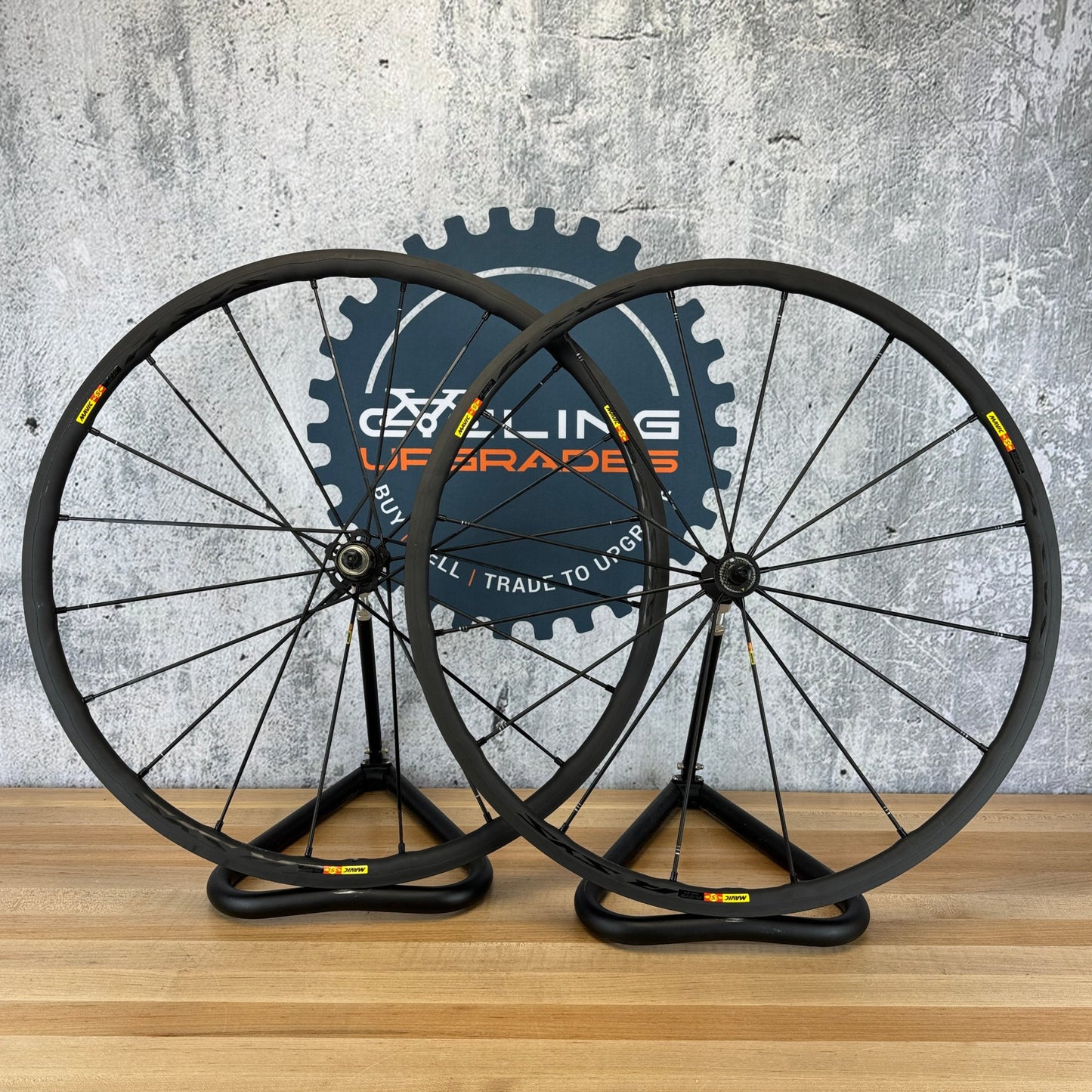 Light Use! Mavic R-SYS SLR Exalith Rim Brake Clincher Alloy Bike Wheelset 1367g