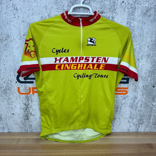 Giordana Hampstein Cnghiale Tours 3/4 Zip Men's Large Green Cycling Jersey