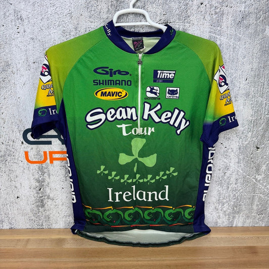 Giordana Sean Kelly Tour Ireland Quarter Zip Men's XL Green Cycling Jersey