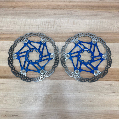 Hope Floating 6-Bolt 180/180mm Blue MTB Bike Brake Rotors 323g