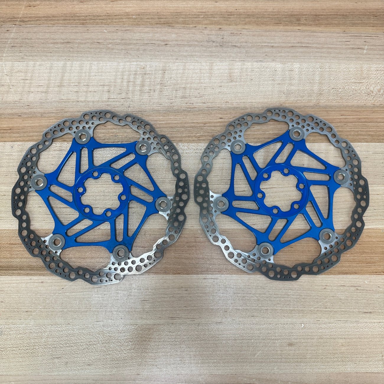 Hope Floating 6-Bolt 180/180mm Blue MTB Bike Brake Rotors 323g