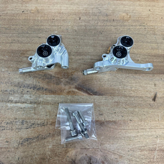 Hope RX4+ 4-Piston FM/FMF +20 Flat-Mount DOT Silver Hydraulic Disc Calipers
