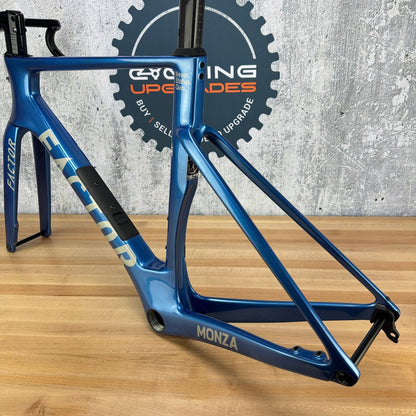 Light Use! 2026 Factor Monza Solar Blue 54cm Carbon Disc Frameset 700c 2642g
