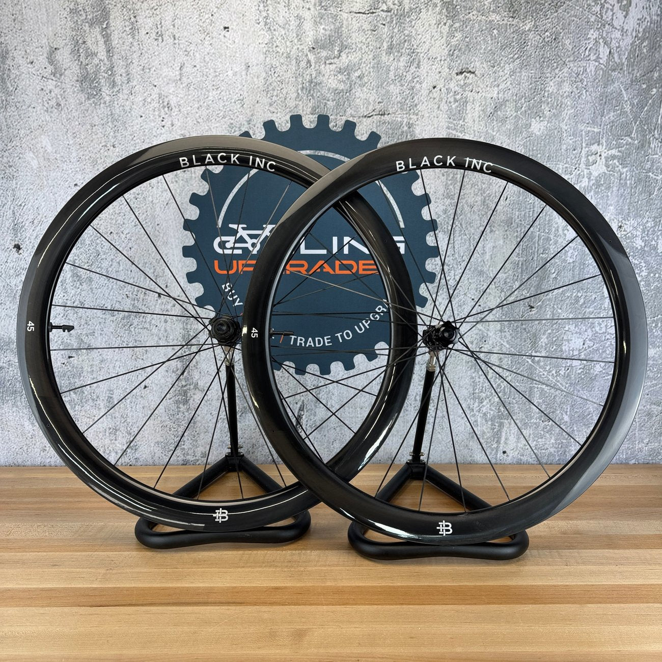 Ridden Once! Black Inc Fourty Five 45mm Carbon Tubeless Bike Wheelset 700c 1605g