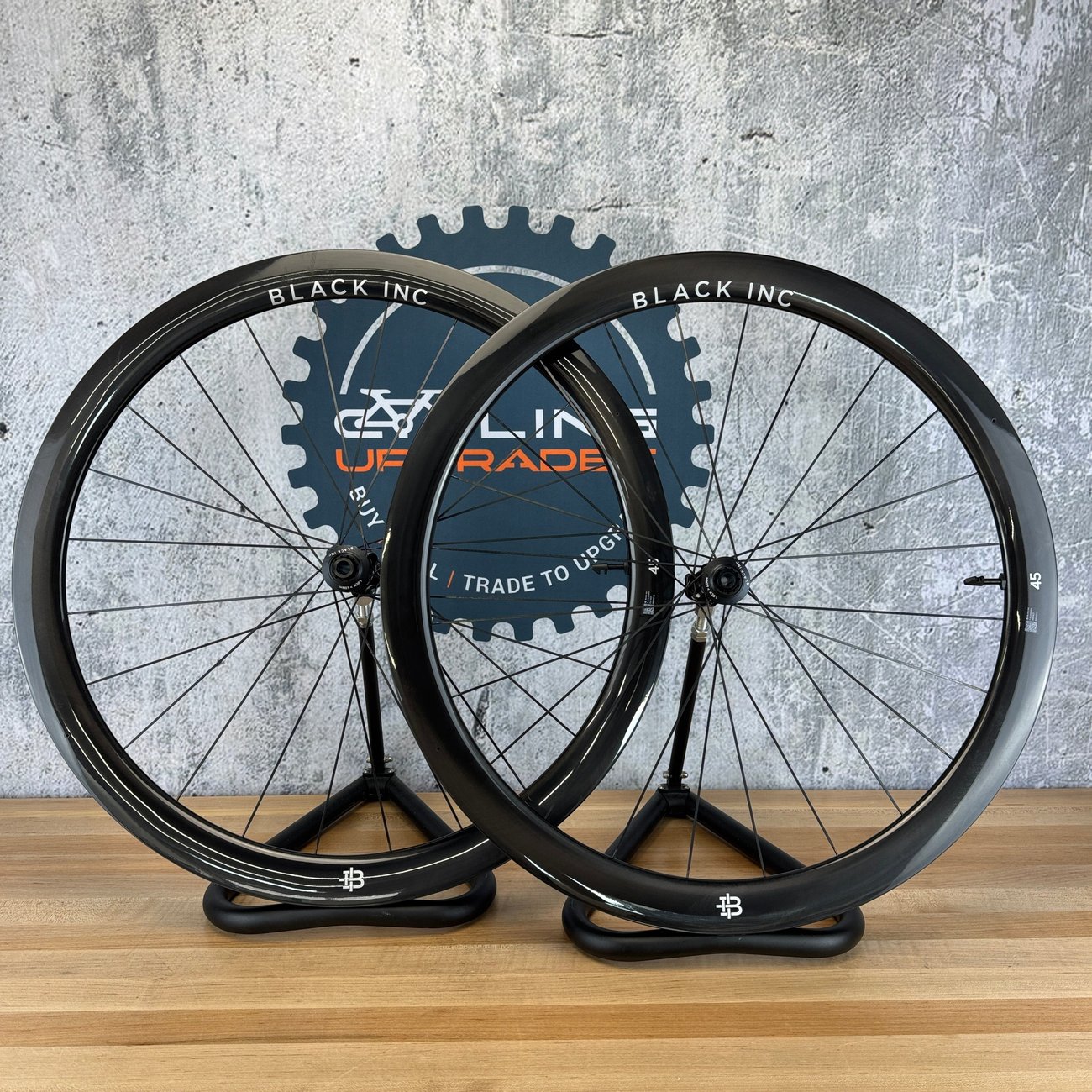 Ridden Once! Black Inc Fourty Five 45mm Carbon Tubeless Bike Wheelset 700c 1605g