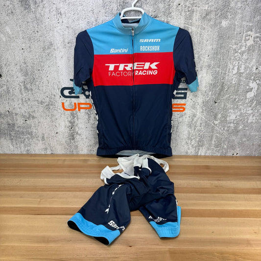 Light Use! Santini Trek Factory Racing Size Large Cycling Jersey & Bib Shorts