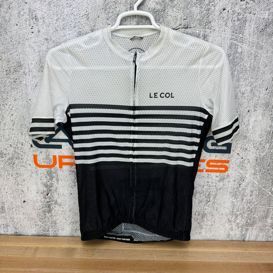Light Wear! Le Col Pro Air Men's XL Short Sleeve White/Black Cycling Jersey