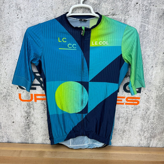 Light Wear Le Col Pro Aero Men's XL Short Sleeve Blue Cycling Jersey
