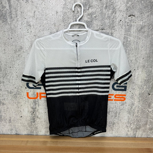 Light Wear Le Col Pro Air Men's Large Short Sleeve White/Black Cycling Jersey