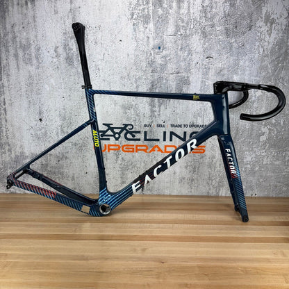 Low Mile! 2025 Factor Aluto Raptor Blue UDH 58cm Carbon Disc Frameset 700c 2533g