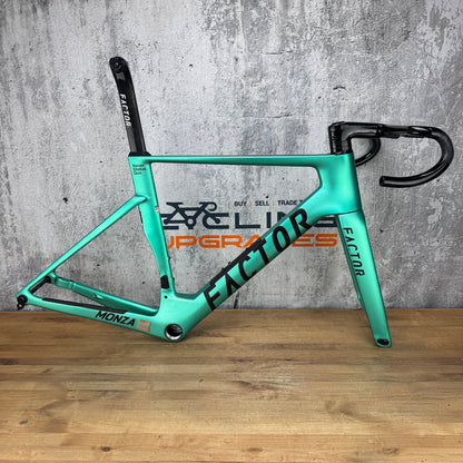 Low Mile! 2025 Factor Monza 54cm Carbon UDH Disc Frameset 700c Steel Green 2632g