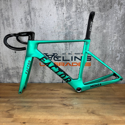 Low Mile! 2025 Factor Monza 54cm Carbon UDH Disc Frameset 700c Steel Green 2632g