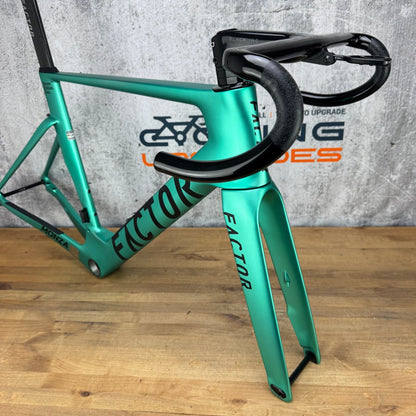 Low Mile! 2025 Factor Monza 54cm Carbon UDH Disc Frameset 700c Steel Green 2632g