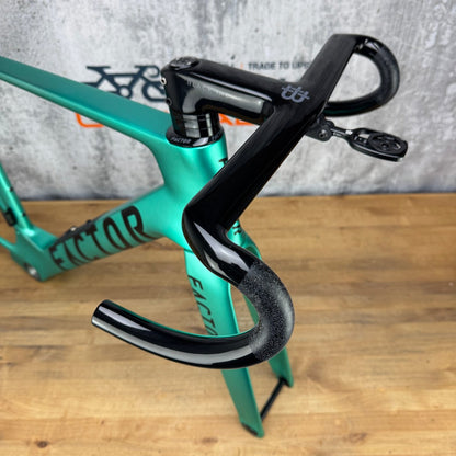Low Mile! 2025 Factor Monza 54cm Carbon UDH Disc Frameset 700c Steel Green 2632g