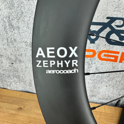 Low Mile! Aerocoach Aeox Zephyr 80mm Carbon Tubeless Disc Rear Wheel 700c 1045g