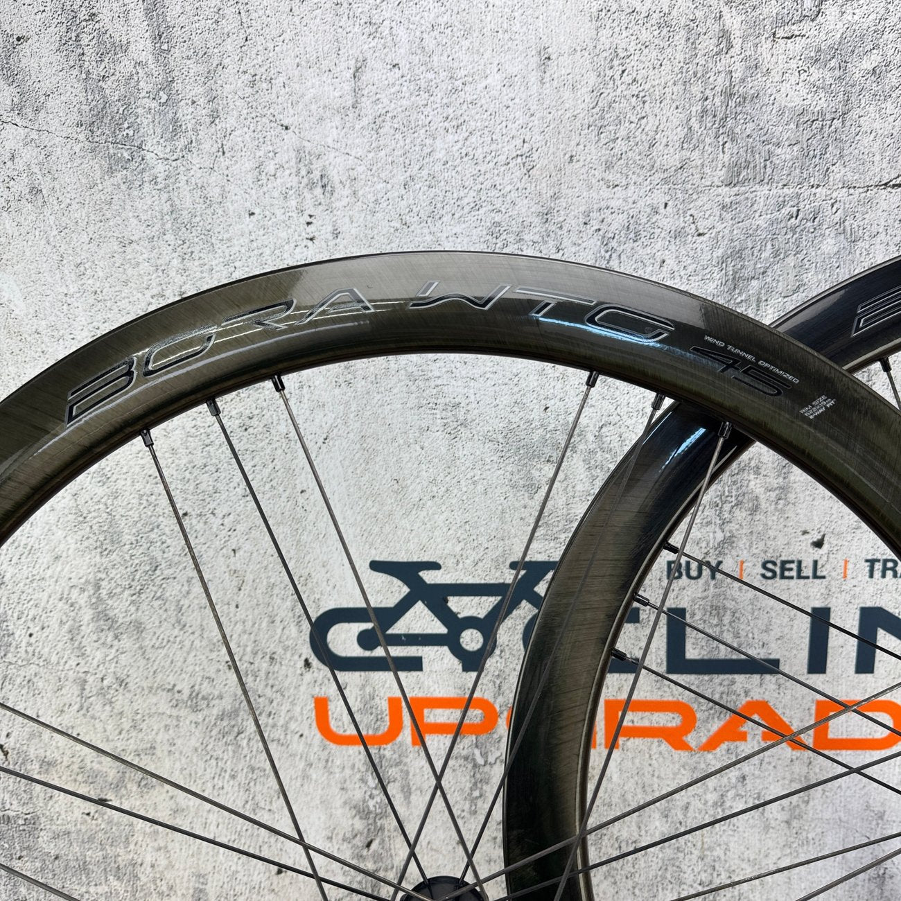 Low Mile! Campagnolo Bora WTO 45 Carbon Tubeless Disc Wheelset 700c 1576g
